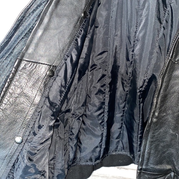 Men's Vintage Heavy Leather Thinsulate Lined Motorcycle Jacket - Picture 6 of 11
